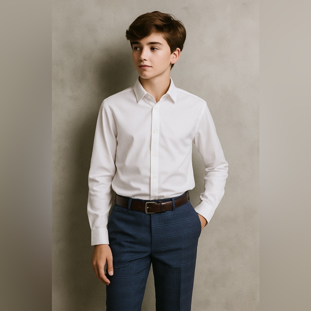 NWT Tommy Hilfiger Boys Navy Windowpane Plaid Dress Pants Sz 18 (Also 12 & 16)